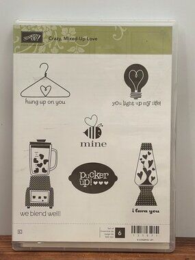 NEW STAMPIN' UP! 131071 CRAZY MIXED UP LOVE CLEAR MOUNTED RUBBER STAMP SET